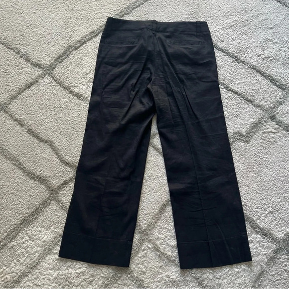 Theory black pants straight leg trouser linen blend 8 - Picture 7 of 8
